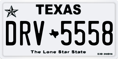 TX license plate DRV5558