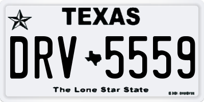 TX license plate DRV5559