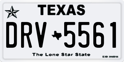 TX license plate DRV5561