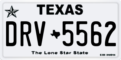 TX license plate DRV5562