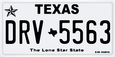 TX license plate DRV5563