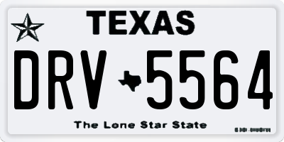 TX license plate DRV5564