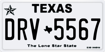 TX license plate DRV5567