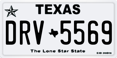 TX license plate DRV5569