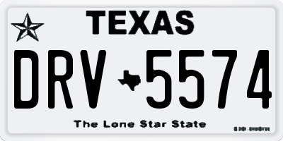 TX license plate DRV5574