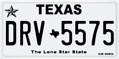 TX license plate DRV5575