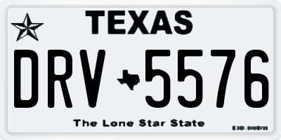 TX license plate DRV5576