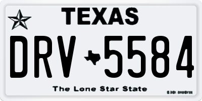 TX license plate DRV5584