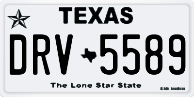TX license plate DRV5589
