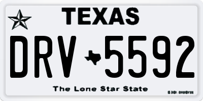 TX license plate DRV5592