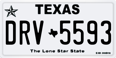 TX license plate DRV5593