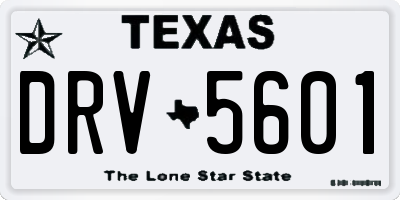 TX license plate DRV5601