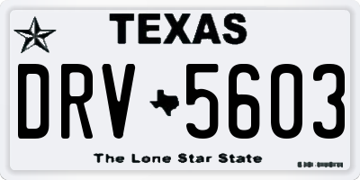 TX license plate DRV5603