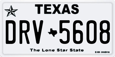 TX license plate DRV5608