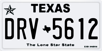 TX license plate DRV5612