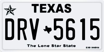 TX license plate DRV5615