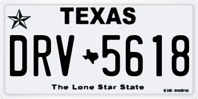 TX license plate DRV5618