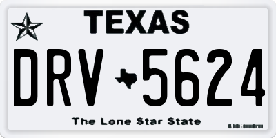 TX license plate DRV5624