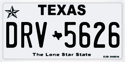 TX license plate DRV5626