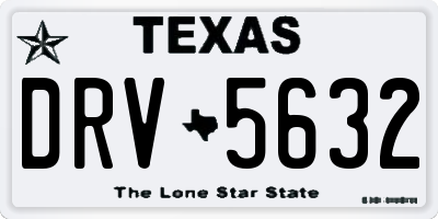 TX license plate DRV5632