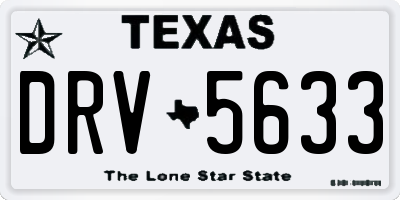 TX license plate DRV5633