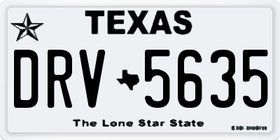 TX license plate DRV5635