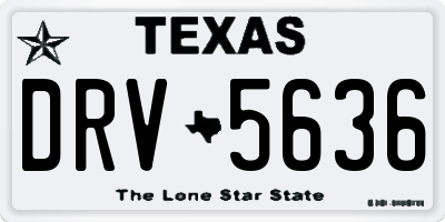 TX license plate DRV5636