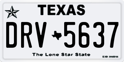 TX license plate DRV5637