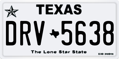 TX license plate DRV5638