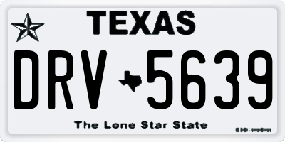 TX license plate DRV5639