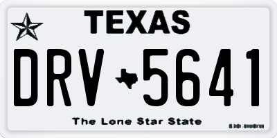 TX license plate DRV5641