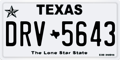 TX license plate DRV5643