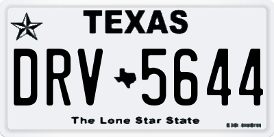 TX license plate DRV5644