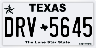 TX license plate DRV5645