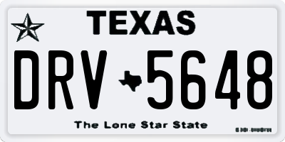 TX license plate DRV5648