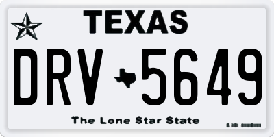 TX license plate DRV5649