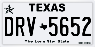 TX license plate DRV5652