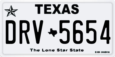 TX license plate DRV5654