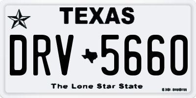 TX license plate DRV5660
