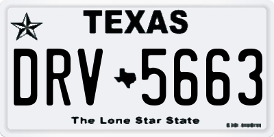 TX license plate DRV5663