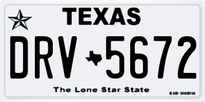 TX license plate DRV5672