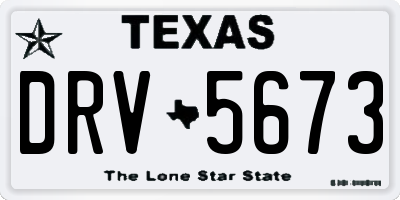 TX license plate DRV5673