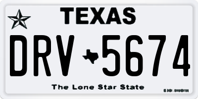 TX license plate DRV5674