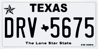 TX license plate DRV5675