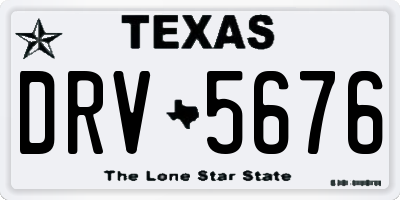 TX license plate DRV5676