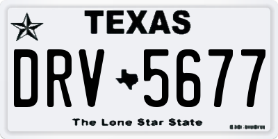 TX license plate DRV5677