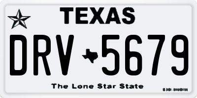 TX license plate DRV5679