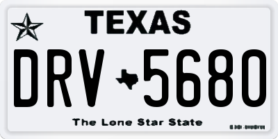 TX license plate DRV5680