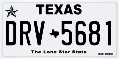 TX license plate DRV5681