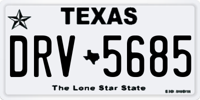 TX license plate DRV5685